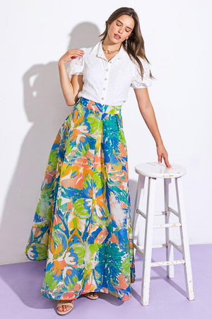 COASTAL CHIC WOVEN MAXI SKIRT.