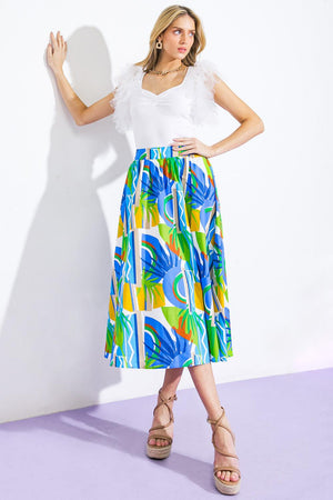 ARE WE THERE YET WOVEN MIDI SKIRT.