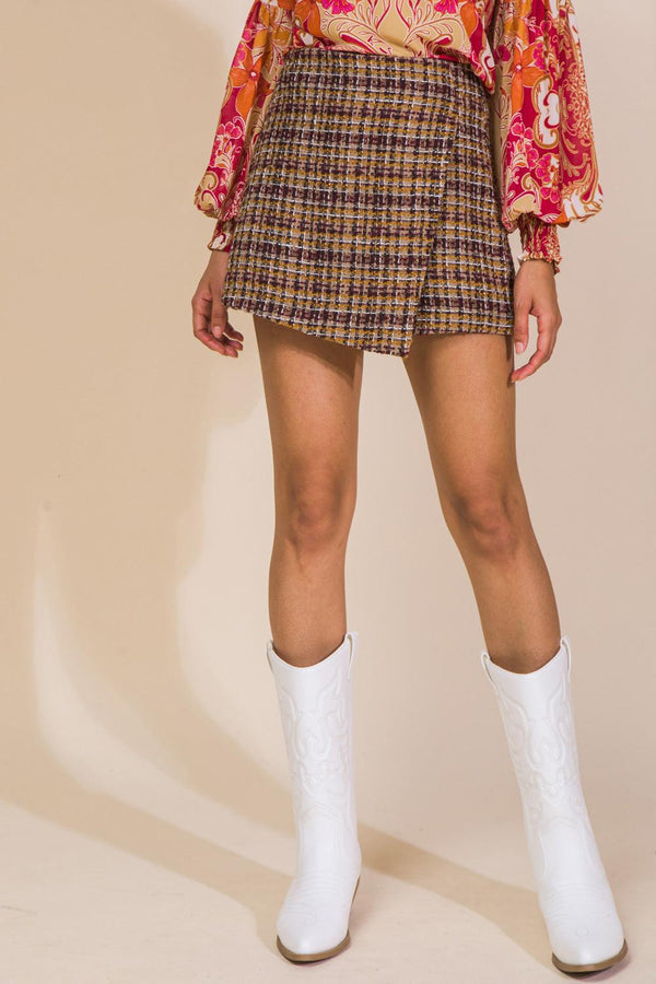 LOVE YOU BETTER TWEED SKORT.