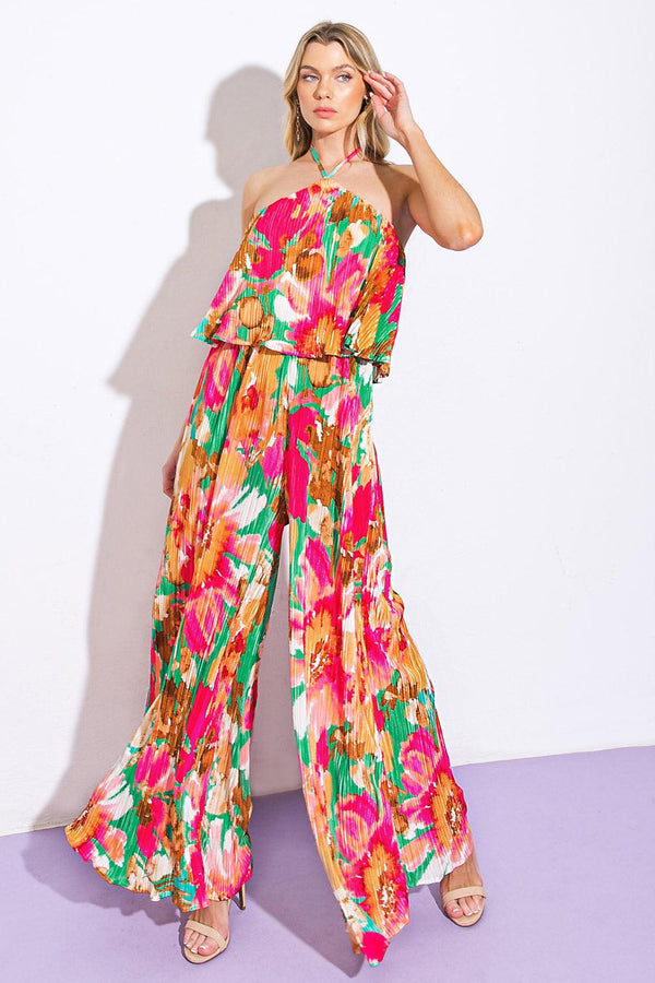 SWING OF THINGS PLISSE JUMPSUIT.