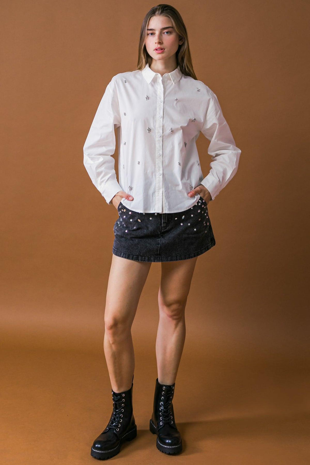 HIT OR MISS POPLIN SHIRT.