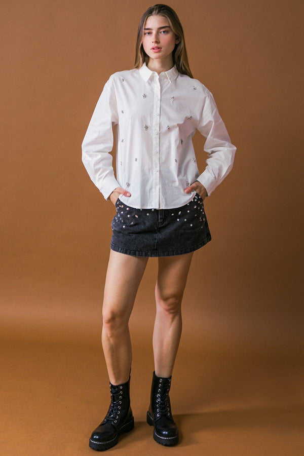 HIT OR MISS POPLIN SHIRT.