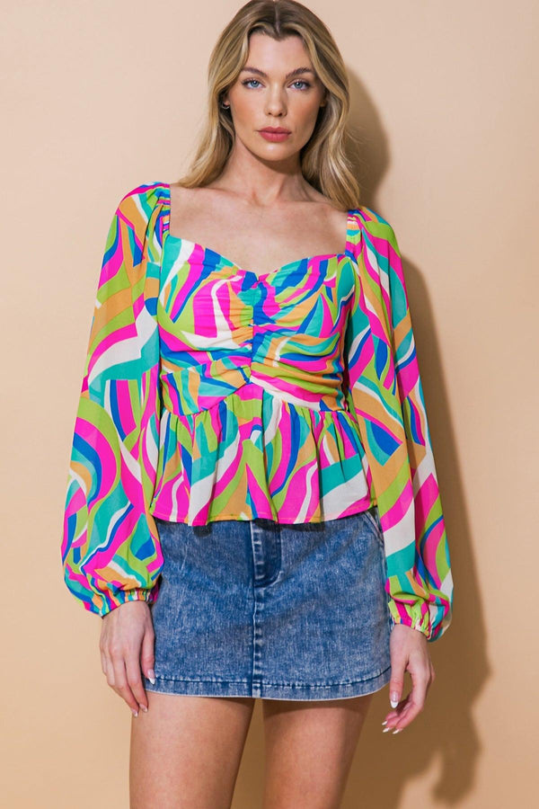 HIT OR MISS WOVEN TOP.