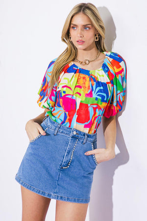 GRACEFUL BEAUTY WOVEN TOP.