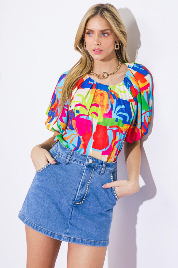 GRACEFUL BEAUTY WOVEN TOP.