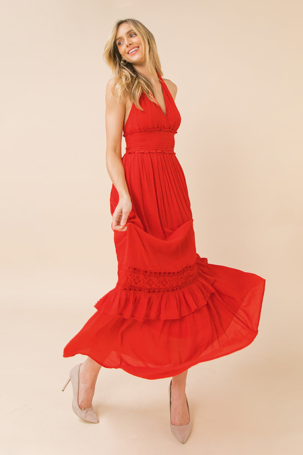 ARRIVAL TIME WOVEN MAXI DRESS