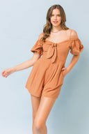 LOVE STROLLER WOVEN ROMPER.