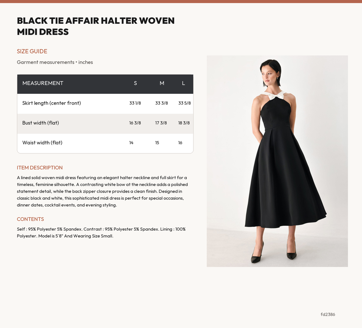 BLACK TIE AFFAIR HALTER WOVEN MIDI DRESS size chart