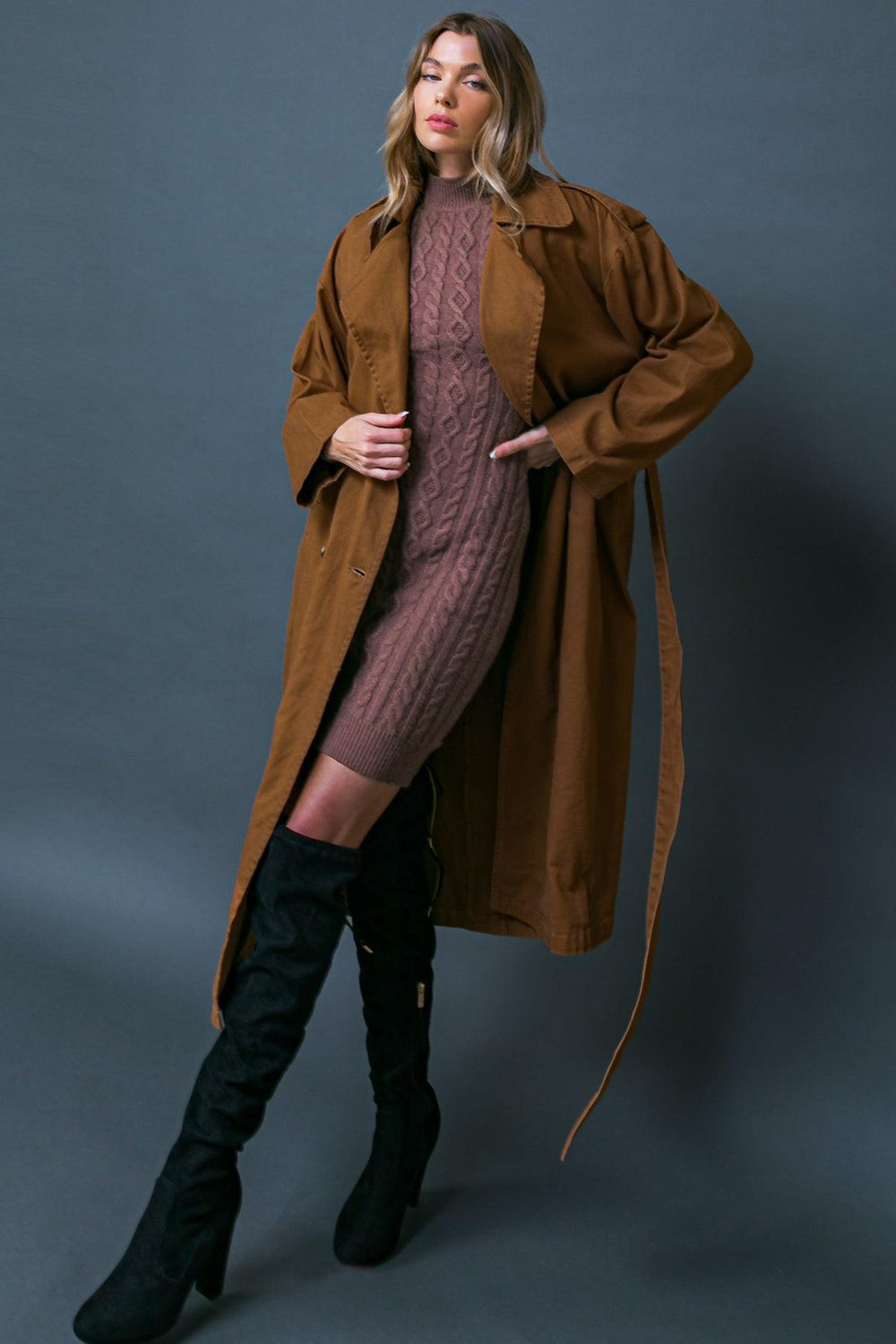 KEEPER OF MY HEART TWILL TRENCH COAT.