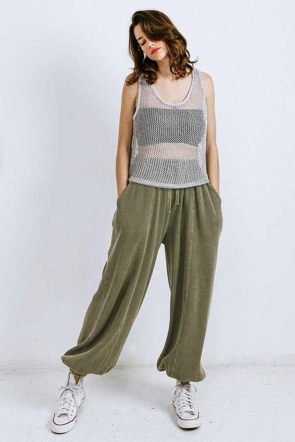 LOST IN THE WAVES WOVEN TANK TOP.