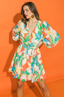 SPREAD YOUR WINGS WOVEN MINI DRESS.