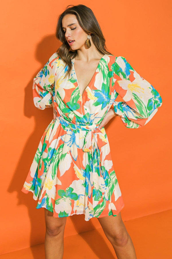 SPREAD YOUR WINGS WOVEN MINI DRESS.