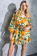 DARING HEART WOVEN MINI DRESS.