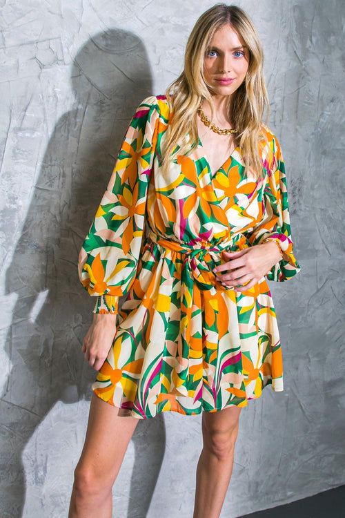 DARING HEART WOVEN MINI DRESS.