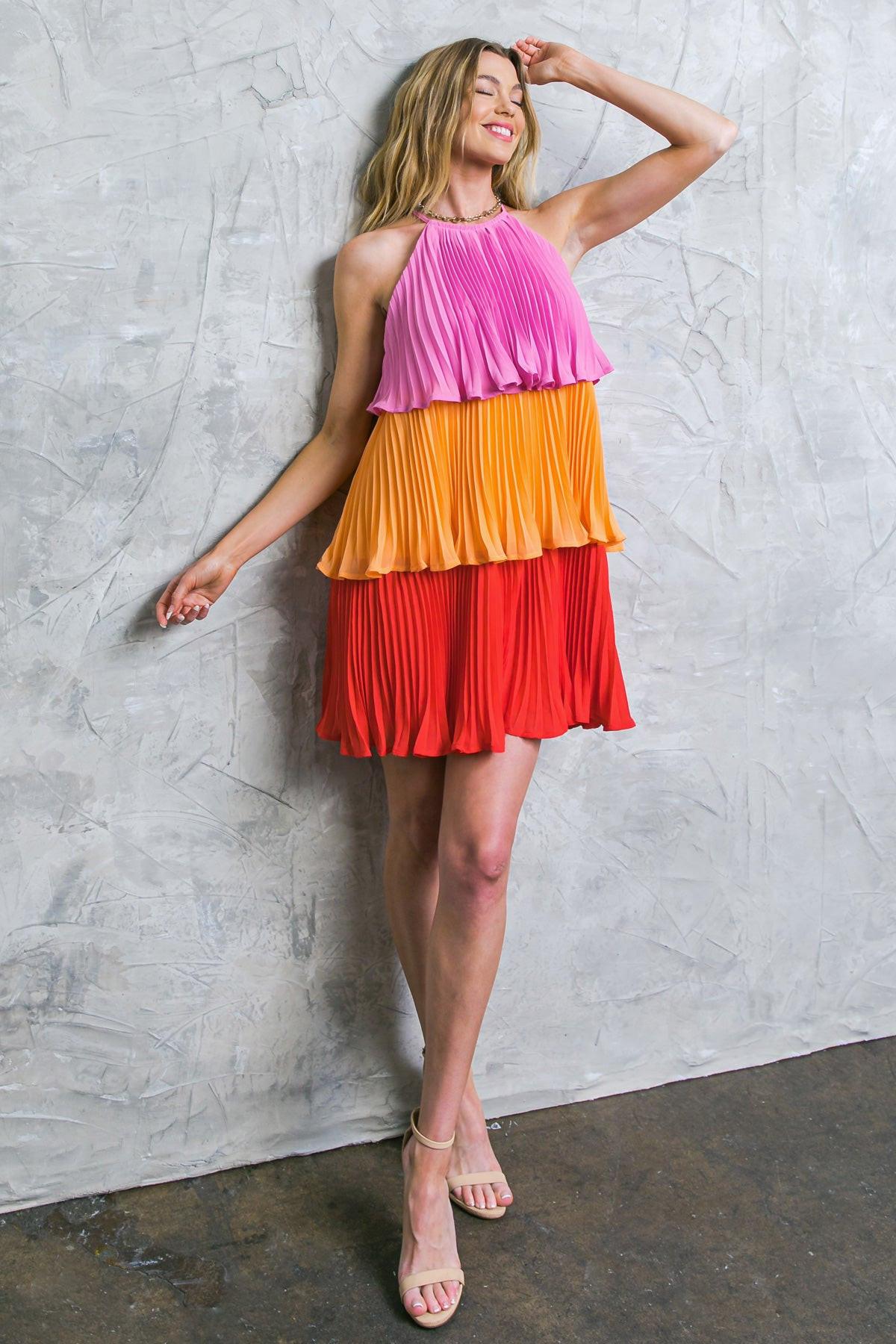 OUTSTANDING EFFORT WOVEN MINI DRESS.