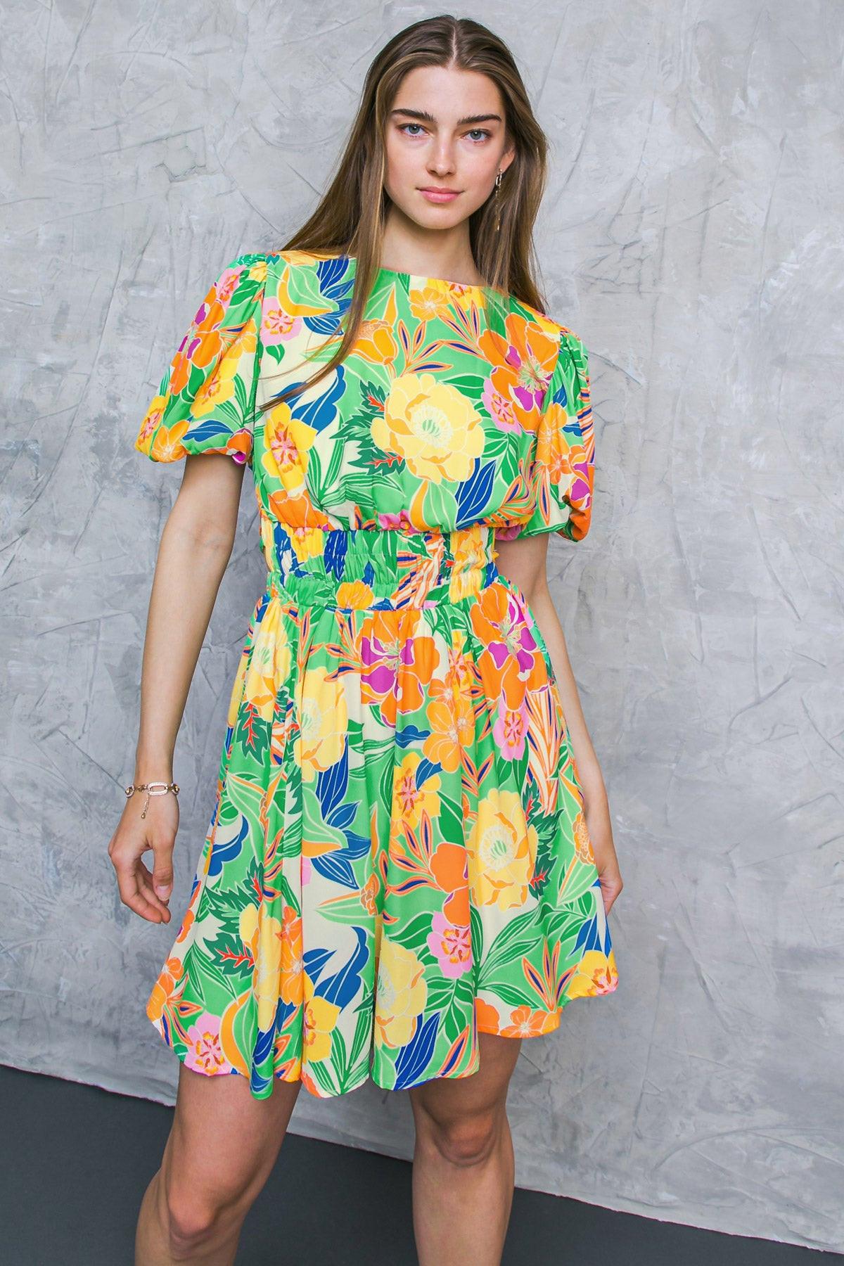 SPRING HIILL WOVEN MINI DRESS.