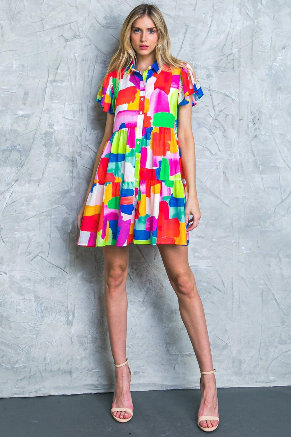 TEMPTING ME PRINT MINI DRESS.