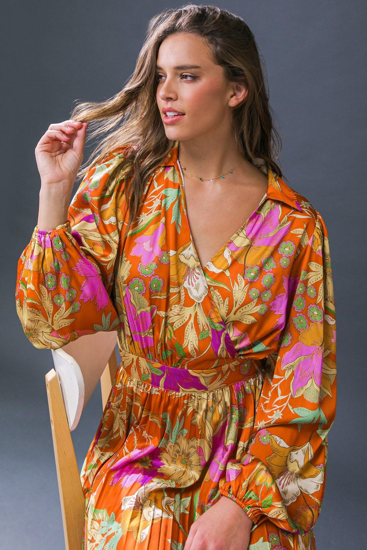 KEEP GETTING BETTER WOVEN MIDI DRESS.