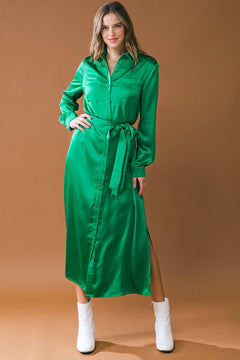 IT'S YOUR PLACE WOVEN MIDI DRESS.