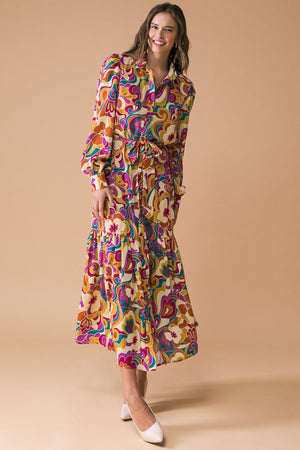 MY EYES ON YOU WOVEN MIDI DRESS.