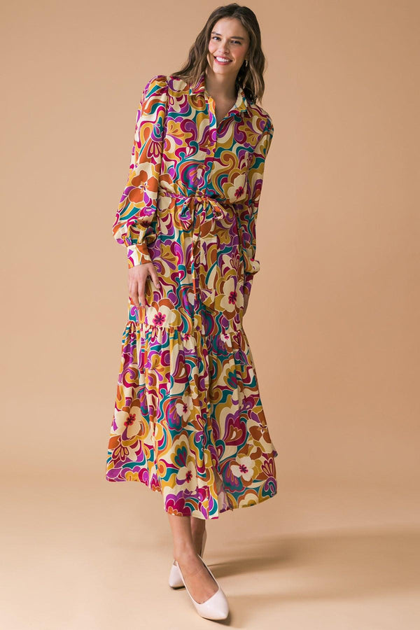 MY EYES ON YOU WOVEN MIDI DRESS.