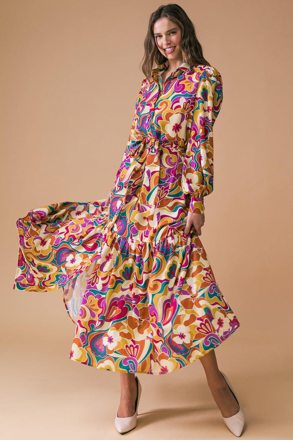 MY EYES ON YOU WOVEN MIDI DRESS.