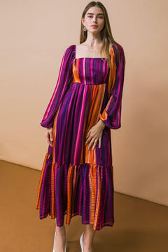 EVERYTHING YOU NEEDED WOVEN MIDI DRESS.