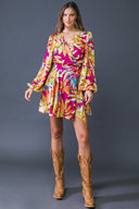 ALL FALL LONG WOVEN MINI DRESS.