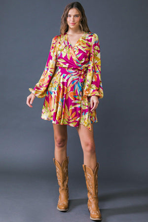 ALL FALL LONG WOVEN MINI DRESS.
