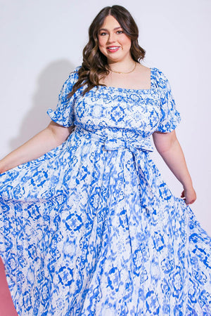GOTTA GET GOING WOVEN MIDI DRESS.