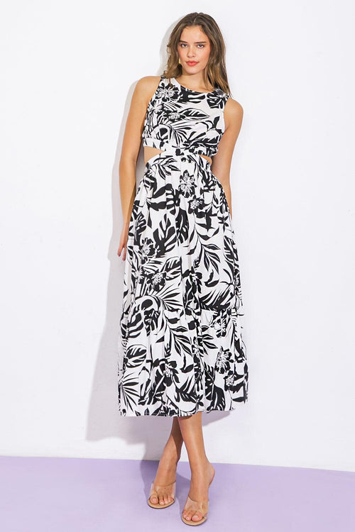 LIVE YOUR TRUTH WOVEN MIDI DRESS.