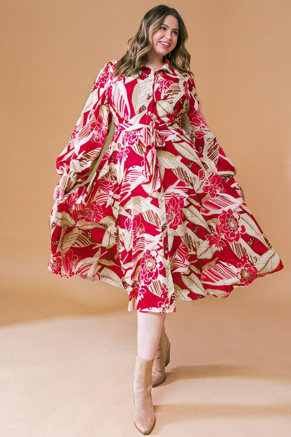 HEART OF WOVEN MIDI DRESS.