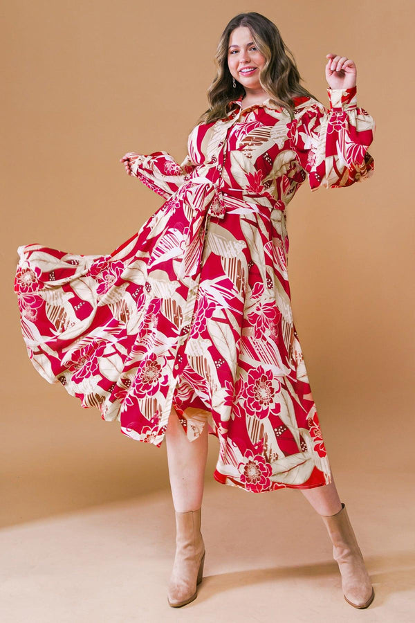 HEART OF WOVEN MIDI DRESS.
