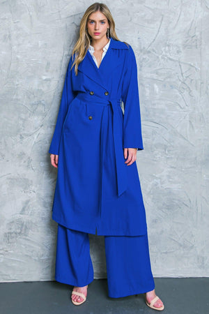 BOSS BABE WOVEN TRENCH COAT.