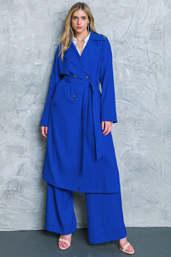 BOSS BABE WOVEN TRENCH COAT.