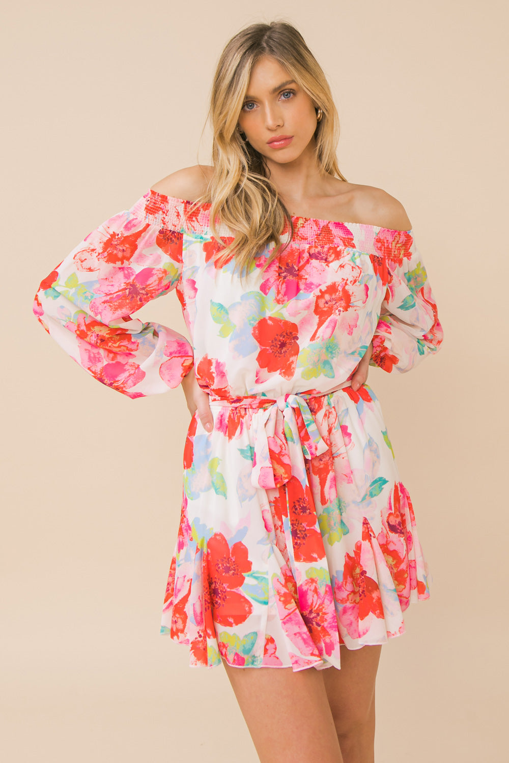 BE BOLD PINK MINI ROMPER