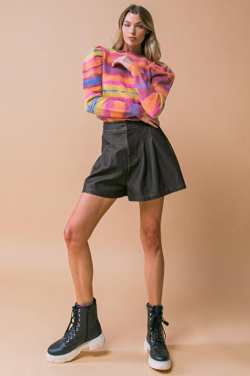 MY GREATEST JOY LEATHER SHORTS.