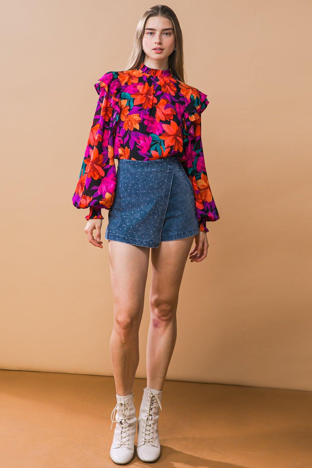 POSH POSITION DENIM SKORT.