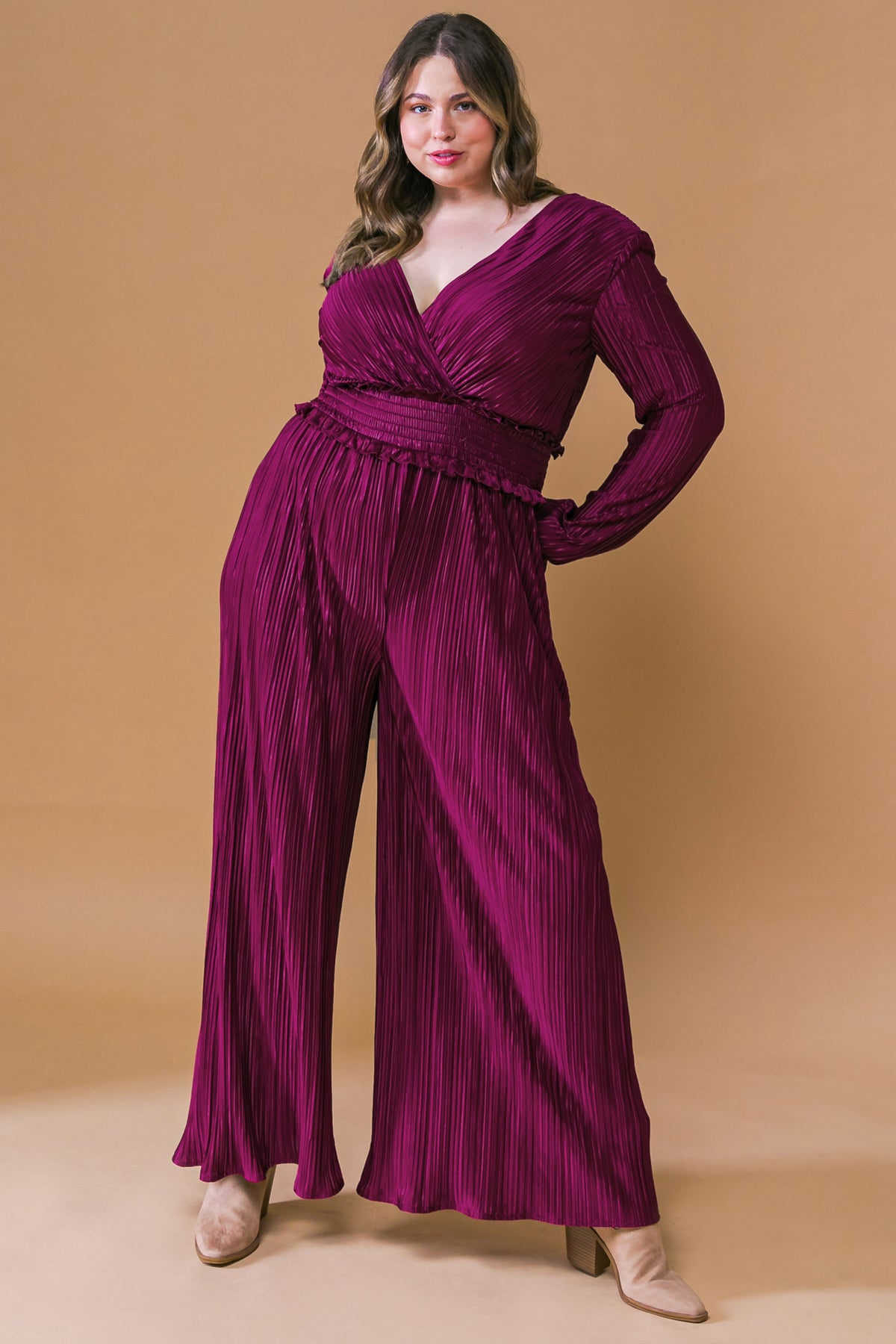 LOVELY AS CAN BE PLISSE JUMPSUIT