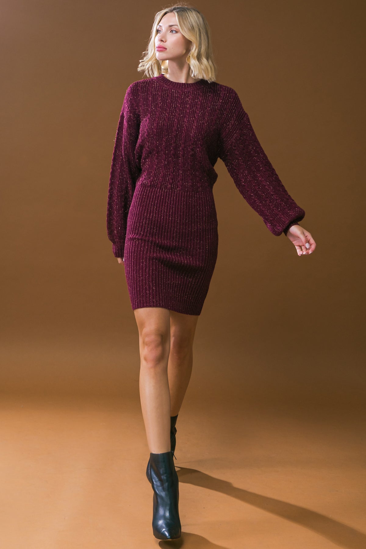 LEAD BY EXAMPLE SWEATER MINI DRESS