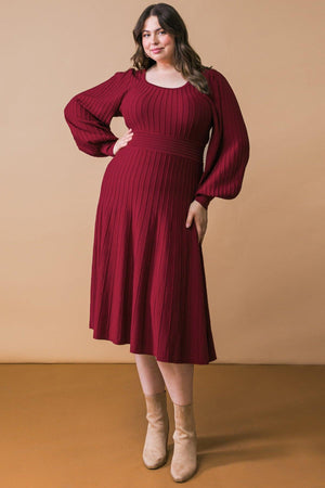 KEEP LOOKING UP SWEATER MIDI DRESS.