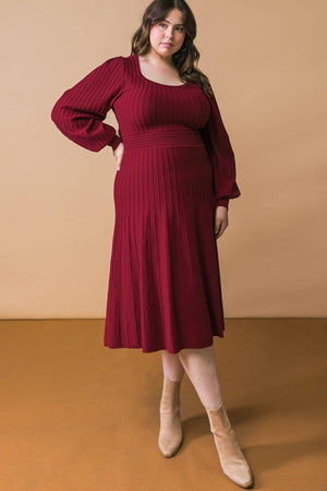 KEEP LOOKING UP SWEATER MIDI DRESS.