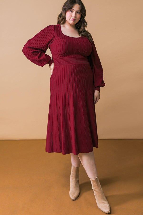 KEEP LOOKING UP SWEATER MIDI DRESS.
