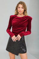 CONTINUE THIS JOURNEY VELVET CROP TOP.
