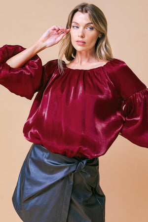 SIMPLY FAVORED WOVEN TOP.