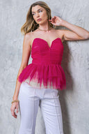 MUCH LOVE FUCHSIA WOVEN TOP.