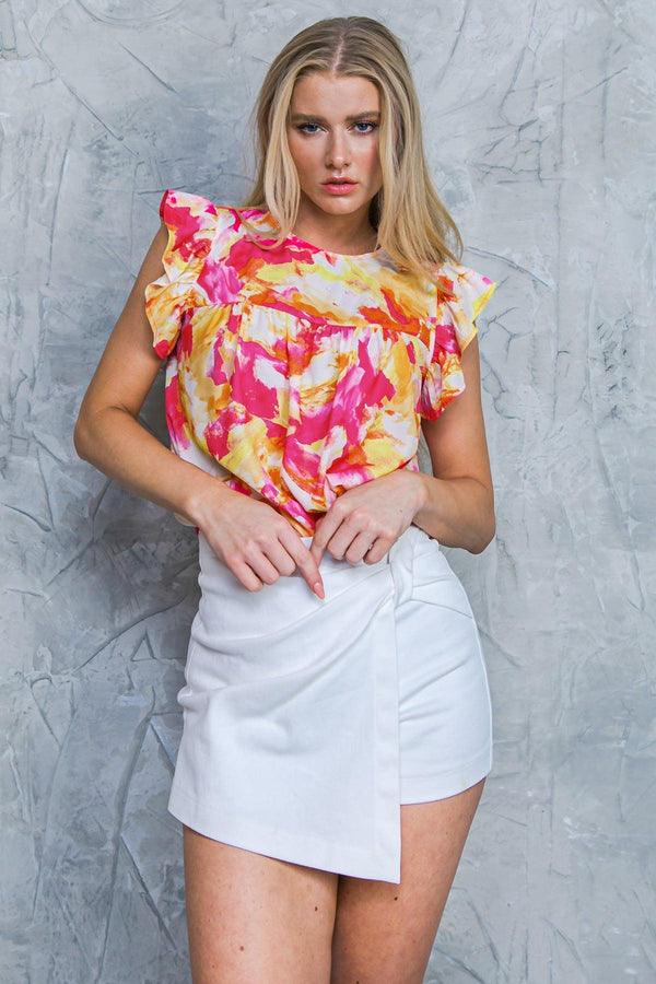 FLYING WITH YOU WOVEN TOP.
