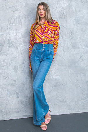LIVELY CHAM WOVEN TOP.