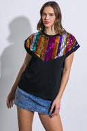 HOW I'M FEELING BLACK KNIT TOP.