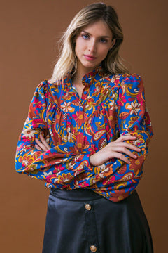IMPRESSIVE BLOSSOM WOVEN TOP.